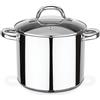 GSW 990196 Montreal, pentola per verdure con coperchio in vetro, acciaio inossidabile, argento, 22 cm, 6,8 litri, 31 x 22 x 18 cm