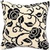VERVACO Kit Cuscino Punto Croce Rosa Nera Set Ricamo Principianti Cuscini Gobelin Decorativi ca. 40 x 40 cm Accessori per Lavoretti Creativi DIY Casa Decor Hobby Adulti Cross Stitch