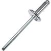 AERZETIX - Set di 100 rivetti ciechi Ø4x12mm con testa larga 12mm - DIN 7337 C - rivetto pop a rottura stelo - in alluminio/acciaio - C48155