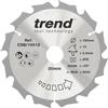 Trend Lama per Sega Circolare CraftPro per Taglio Longitudinale TCT, 190mm x 12 Denti x Foro da 30mm, Punta in Carburo di Tungsteno, CSB/19012