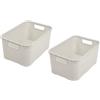 BranQ Home essential Set di 2 cestini in Rattan, Misura L, 19 l, Crema