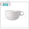 CHURCHiLL - TAZZA COLAZIONE IMPILABILE Bamboo Rilievo in Porcellana Bianca cl 28 - indicato PREZZO UNITARIO - acquistabile in Confezione di 12 Pezzi o Multipli di 12