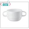 ARTHUR KRUPP - TAZZA BRODO CON MANIGLIE in Porcellana Bianca cm 9x6h - indicato PREZZO UNITARIO - acquistabile in Confezione di 12 Pezzi o Multipli di 12