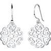 Elli Orecchini a forma di cuore con stelle, in argento Sterling 925, Sfaccettatura, Senza gemme