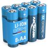 ANSMANN Extreme Lithium Batterie AA Mignon - un Pacco da 8 - 1,5V | LR6 - Alta capacità, estremamente leggera - potenza + 700% in piu di Alkaline5V 1X8 Bolla Mignon Aa Batteria, 700% More Power