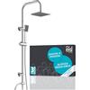 EISL EASY ENERGY DX12004-A, colonna doccia senza miscelatore, doccia con ampio getto a pioggia (170 x 170 mm) e doccetta, colonna doccia, ideale per il retrofit