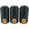 New brothread Set di 3 Nero Colori Poliestere Filo di Ricamo Macchina Grande Bobina 5000M per Tutte Le Macchine da Ricamo
