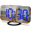 Mqruntoo Sveglia Digitale LED,orologio da tavolo digitale da 6,7 pollici,controllo della luminosità,3 livelli di luminosità, doppio caricatore USB,sveglia perfetta per comodino,camera da letto e ufficio