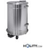 Pattumiera inox AISI 304 carrellata tenuta stagna 70lt h111_82