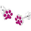 Elli Orecchini a Perno da Donna in Argento 925 con Cristallo Rosa