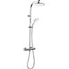 Cornat Sistema doccia completo Style - cromato - con rubinetto termostatico - doccetta con 5 tipi di getto: normale, morbido, massaggio - anticalcare, distanza variabile tra i fori/sistema doccia