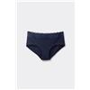 Tezenis Culotte In Cotone Con Pizzo Riciclato Donna Blu