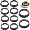 Annhao 10 Pezzi Anello Crostata Forato, Mousse Torta Rotonda Muffa Cottura Dessert Strumento di Decorazione Crostate Anelli Forati, Riutilizzabile Tondo da Plastica Perforato Cottura Accessori - Nero