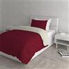 Italian Bed Linen Parure Copri Piumino Natural Color, Bordeaux/Panna, Singolo