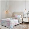 Italian Bed Linen Parure Copripiumino NO STIRO FANTASY - prodotto in Italia - Set Copripiumino - Letto Piazza e Mezza, Microfibra - Sacco 200x200 cm + Patella e Federa 50x80 cm - Molecole
