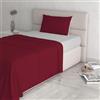Italian Bed Linen Set Lenzuola Letto Singolo Cotone Natural Color, lavorato in Italia - Completo Letto, Lenzuolo Sotto con Angoli, Telo Sopra 90x200cm e Federa con Patella Interna, Bordeaux/grigio chiaro