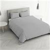Italian Bed Linen Satin Stripes Copripiumino 2 Posti, Raso di Poliestere, Grigio, Matrimoniale, 250x200x3 cm