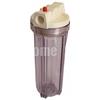 Contenitore per Filtro Acqua da 10 In/Out 3/4 Col. Trasparente con pulsante di rilascio pressione (or)