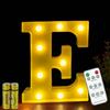 HONPHIER® Lettere lampada a forma di lettera con telecomando, lampada a LED, illuminazione lettera, luce notturna, decorazione per compleanno, festa, matrimonio (E)