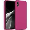kwmobile Custodia Compatibile con Apple iPhone X Cover - Back Case per Smartphone in Silicone TPU - Protezione Gommata - rosa lampone