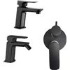 PAINI RUBINETTERIE Paini Nove nero opaco miscelatore per lavabo, bidet e miscelatore doccia incasso
