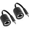 InLine 23618 Estensore Audio Passivo Via Lan RJ45, Jack 3.5 mm, 50 m, Nero