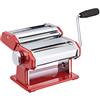 KitchenCraft World of Flavours Macchina per Pasta in Acciaio Inossidabile, Colore Rosso