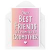Tongue in Peach Divertente Godparent Cards Only Best friends Get Promoted to Godmother Biglietti di auguri Battesimo, Dio papà Dio mamma Profanity Joke Fun, CBH354