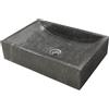 Imso ceramiche - Lavabo Quadrato Nero Levigato in marmo - ISLAQUNER