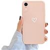 Newseego Cover compatibile con iPhone XR, custodia in silicone a forma di cuore amore carino per donne e ragazze custodia protettiva antigraffio TPU flessibile per iPhone XR - rosa