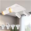 KYOTECH Faretti Da Soffitto LED 4 Luce Bianco, Orientabile 350°+90° Faretti LED Soffitto Alluminio GU10 5W 400LM, Moderna Faretti Soffitto Per Cucina Soggiorno Camera Da Letto (Lampadina Inclusa)