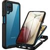 CENHUFO Cover Samsung A12 /M12, Custodia Samsung A12 /M12 Antiurto 360 Gradi con Protezione Schermo Integrata Rugged Trasparente Case Fronte Retro Doppia Cover per Samsung Galaxy A12 /M12 - Nero