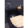 COLAVENE Lavatoio Colavene - Lavacril con tavola lavapanni in legno massello con vasca a sx - 351621 : Finitura colacril - Nero