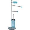 CAOS ARREDOBAGNO Caos Arredo Bagno Italiano - Piantana Intesa p.sapone+p.salviette+p.rotolo+p.scopino in vetro [sfera metallo] - P0174