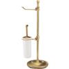 CAOS ARREDOBAGNO Caos Arredo Bagno Italiano - Piantana Intreccio porta rotolo+scopino in ceramica [ottone dorato] - 2350