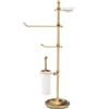 CAOS ARREDOBAGNO Caos Arredo Bagno Italiano - Piantana Intreccio porta sapone+salviette+rotolo+scopino [ottone dorato] - 2354