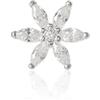 Thomas Sabo Orecchini Singoli da Donna Fiore Oro Pietre Bianche Argento Sterling 925 H2196-414-14