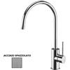 Paffoni Light Cucina canna alta a ombrello - Steel Looking - Codice LIG180ST