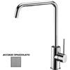 Paffoni Light Cucina canna a squadra - Steel Looking - Codice LIG980ST