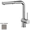 Paffoni Light Cucina Estraibile 2 Getti - Steel Looking - Codice LIG285ST-MET