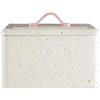 Premier Houseware Scatola da Bagno, macchiolina Nera/Cromo, Manico in Pelle Crosta, Metallo zincato con verniciatura a Polvere, Bianco, Unica