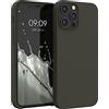 kwmobile Cover per Apple iPhone 12 Pro Max Custodia - Back Case per Smartphone in Silicone TPU - Protezione Gommata - verde oliva