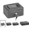ARREGUI Elegant C9216 Cassetta di sicurezza con chiave per contare e trasportare denaro | Cassetta Portavalori in acciaio con vassoio Portamonete | Cassaforte portatile de 15 cm di larghezza | Grigio