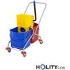 Doppio secchio per pulizie con strizzatore h464_203