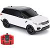 CMJ RC Cars Range Rover Sport Remote Control Car Scala 1:24 con luci LED funzionanti, Supercar radiocomandata (Bianco)