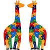 Toys of Wood Oxford TOWO - Puzzle in legno a forma di giraffa con lettere dell'alfabeto e blocchi numerici, 41 cm, di grandi dimensioni, 2 in 1, puzzle con numeri ABC, giocattoli educativi per bambini di 3 anni