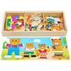 Toys of Wood Oxford TOWO Puzzle in Legno - Famiglia di Orsi con set di Vestiti e Accessori - Selezione e Abbinamento - Gioco di Selezione per Bambini di 3 Anni
