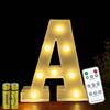HONPHIER® Lettere lampada a forma di lettera con telecomando, lampada a LED, illuminazione lettera, luce notturna, decorazione per compleanno, festa, matrimonio (A)