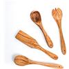 Darido Set 4 Mestoli da 30 cm ca. - Fatti a Mano in Legno d'Ulivo Naturale - Utensili da Cucina Resistenti a Calore e Graffi - Cucchiarelle Legno Spatole Cucina