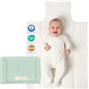 MIMUSELINA Fasciatoio Portatile Neonato | Fasciatoio da Viaggio Pieghevole, Impermeabile e Leggero | Esterno 100% Cotone, Interno Lavabile e Senza BPA | Chiusura Sicura